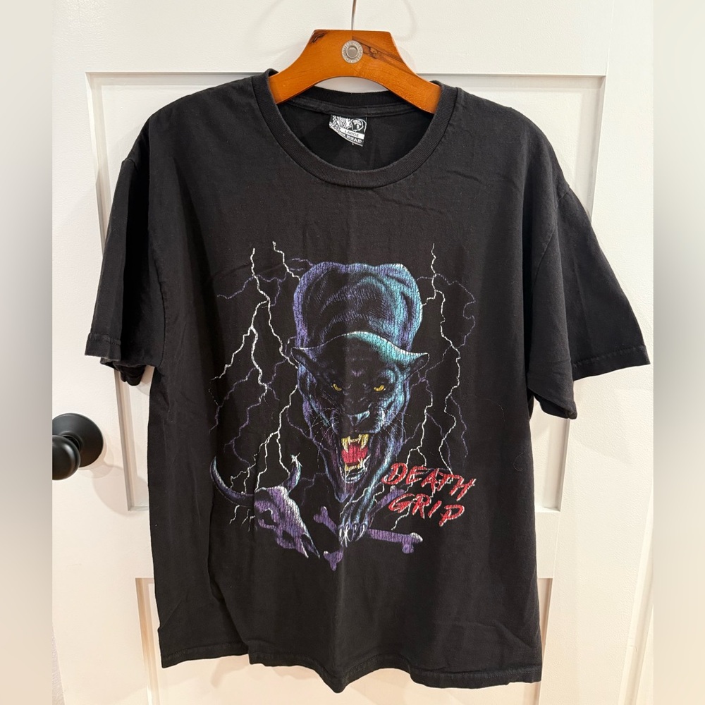 Born Dead Black Graphic T-Shirt with Panther Design